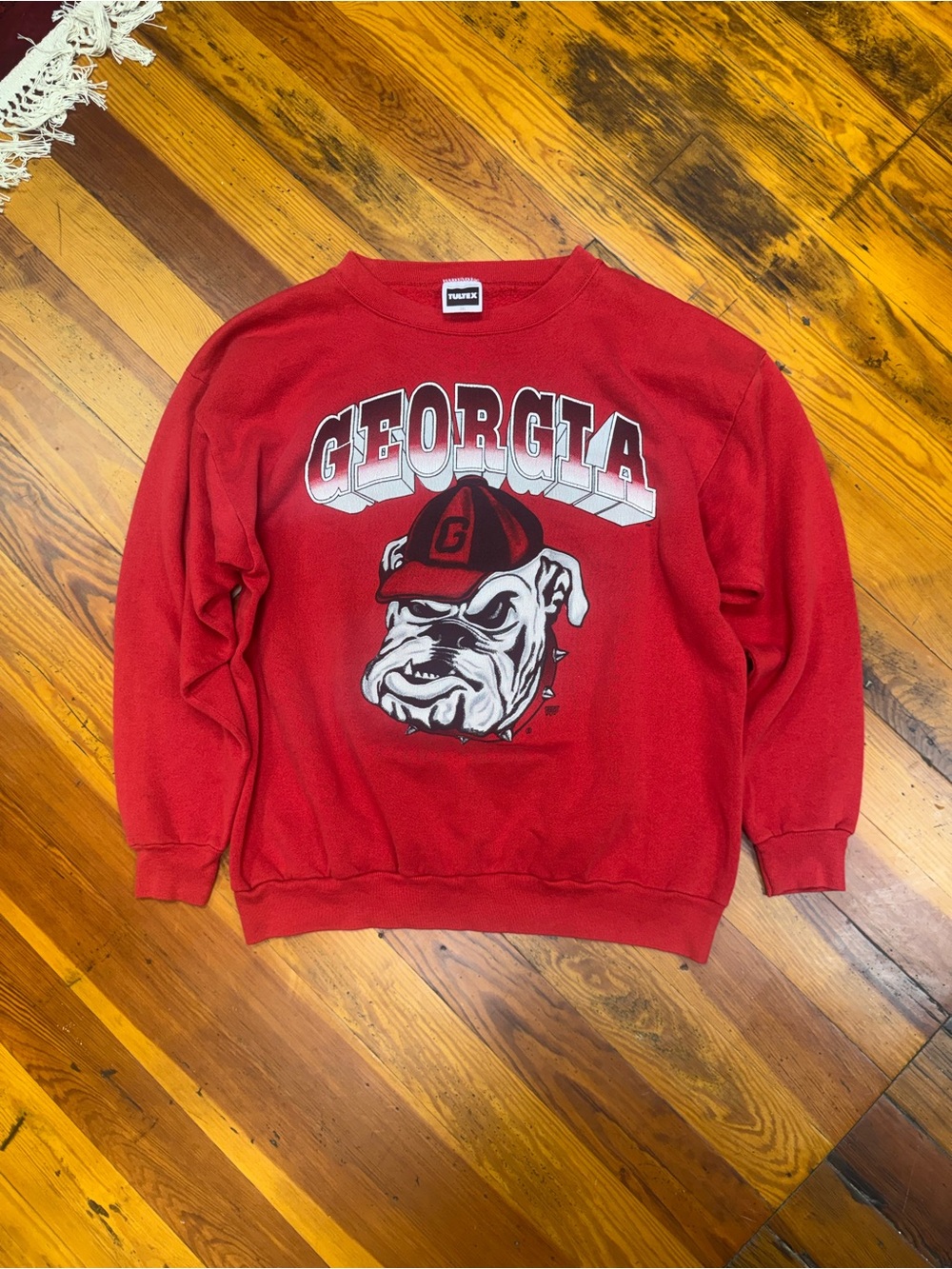Vintage 90s Georgia Bulldogs UGA Sweatshirt XL Tultex USA Big Logo NCAA Dawgs